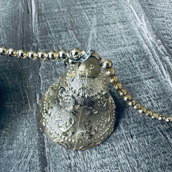 Christmas Holiday Gold Bells Beaded Garland Decor - Picture 4 of 4